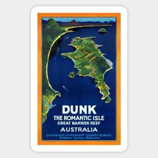 Vintage Travel Poster Dunk Australia Sticker